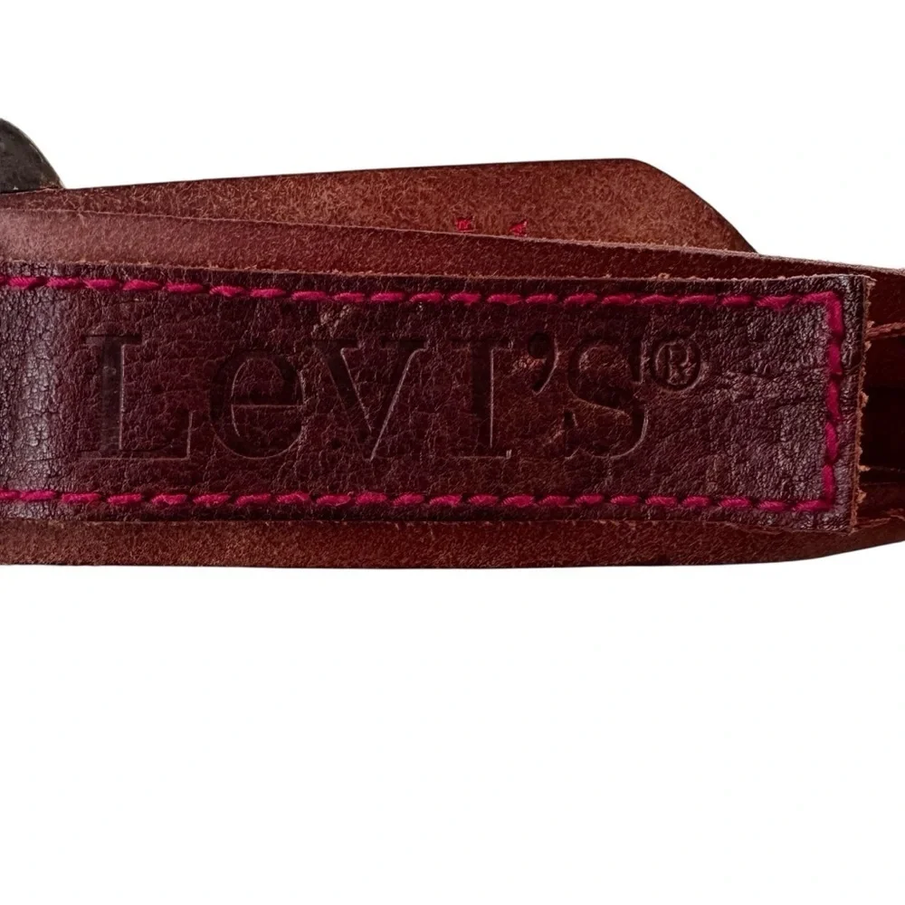 Vintage Levi’s Leather Woven Belt Brown unisex Size 36
